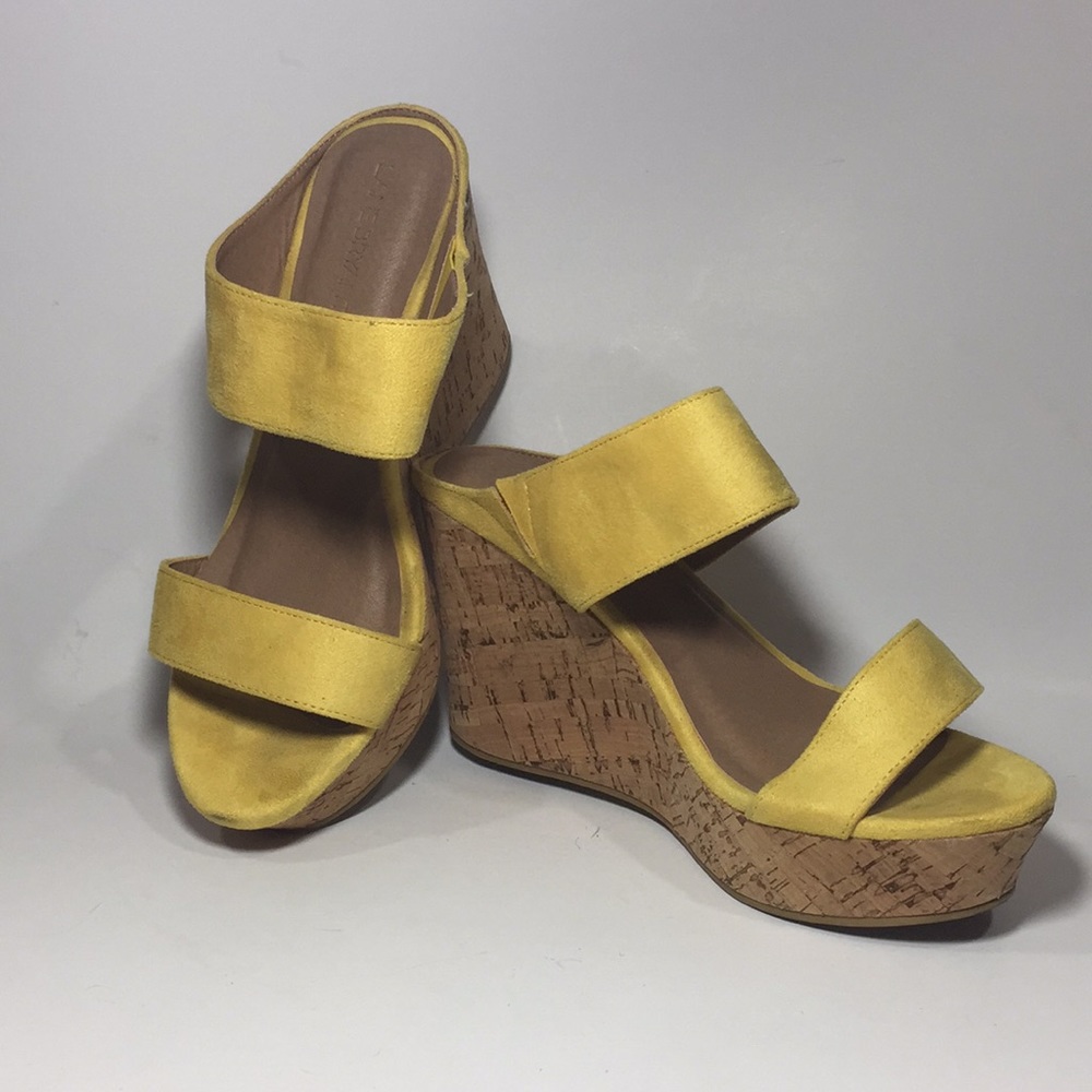 Lane Bryant Sunshine Faux Suede Wedge Sandal 7W